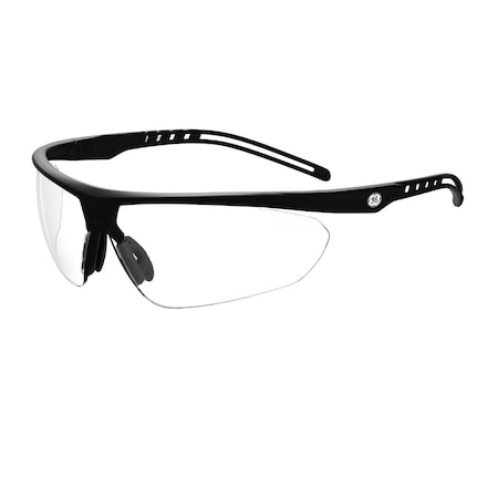 Ge Safety Glasses, Anti-Fog & Anti-Scratch, Clear Lens, Black/Blue Frame GE208CAF